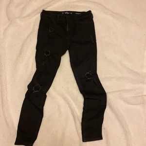 Hollister black ripped jeans high-rise super skinny